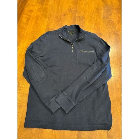 Men’s banana republic quarter zip with elbow patches size large - Picture 1 of 4